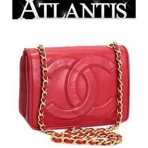 Chanel Deca Coco Chain Shoulder Bag Lamb Red
